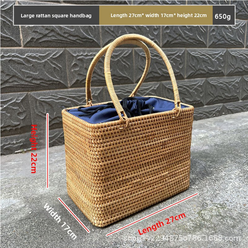 Vintage rattan crossbody bag