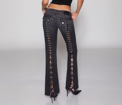 Women's Loose Straight Leg Low Waist Denim Pants