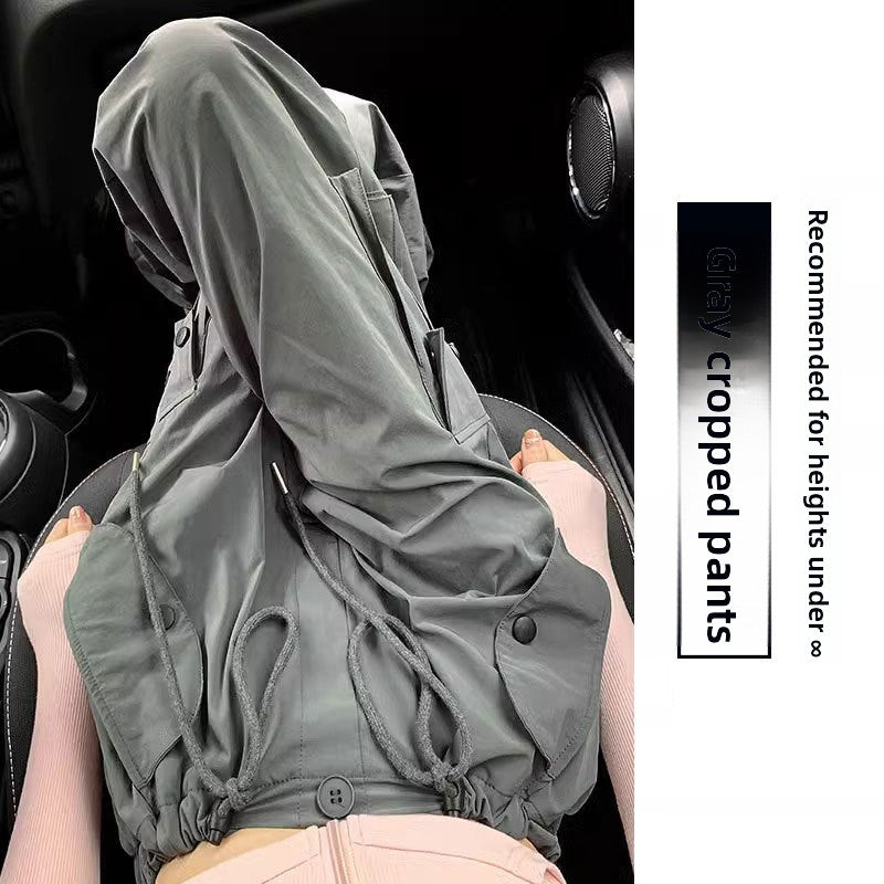 Womens High-Waisted Loose Straight-Leg Quick-Dry Pants