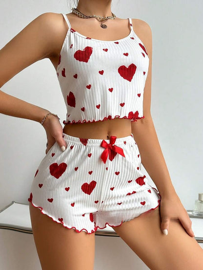 Ribbed Camisole and Shorts Sleepwear Set