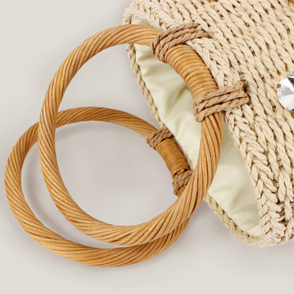 Cylindrical Handheld Woven Diamond Bag