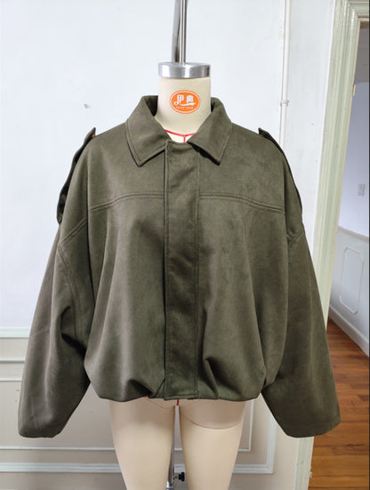 Women's suede jacket coat