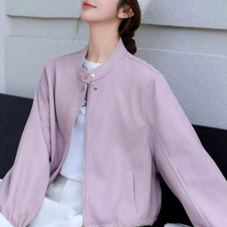 Women's Short PU Leather Biker Jacket