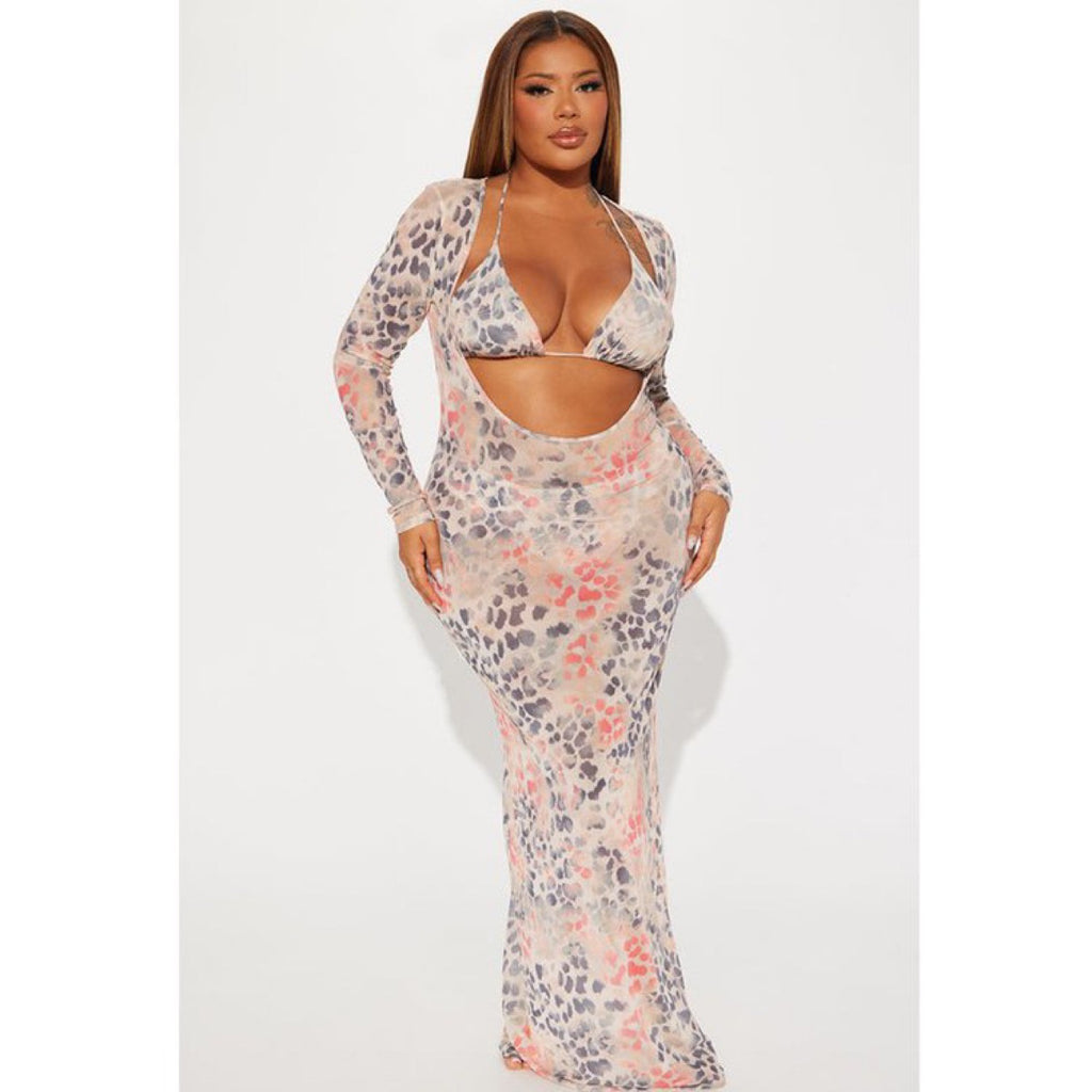 Women's Tie-Dye Bikini Set with Cover-Up