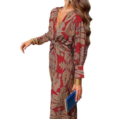 Floral Print A-Line Midi Dress