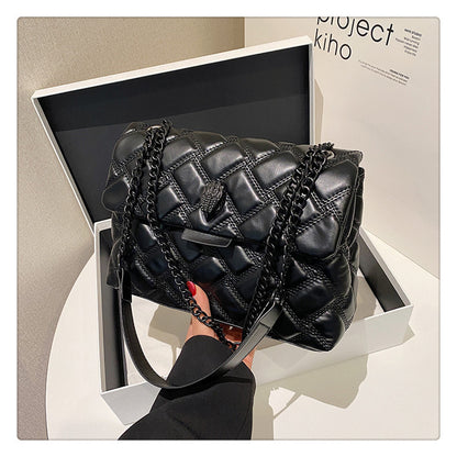 New fashion Chanel style handbag popular simple PU shoulder messenger bag daily versatile rhombus women's bag wholesale