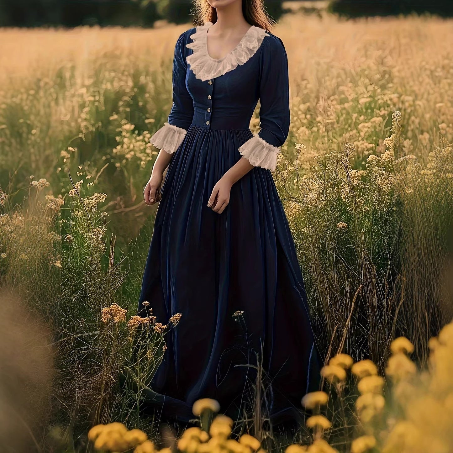 Vintage Flared Chiffon Dress