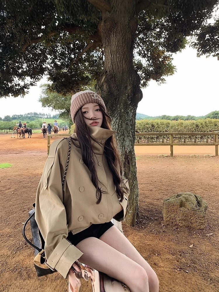 Short Vertical Collar Coat