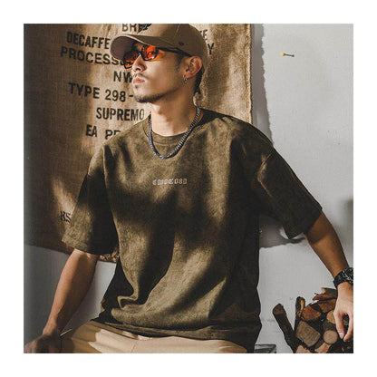 Retro suede t-shirt