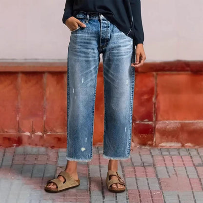 Straight-leg cropped pants