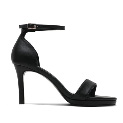 Women's Thin Heel Strap Sandals with Buckle