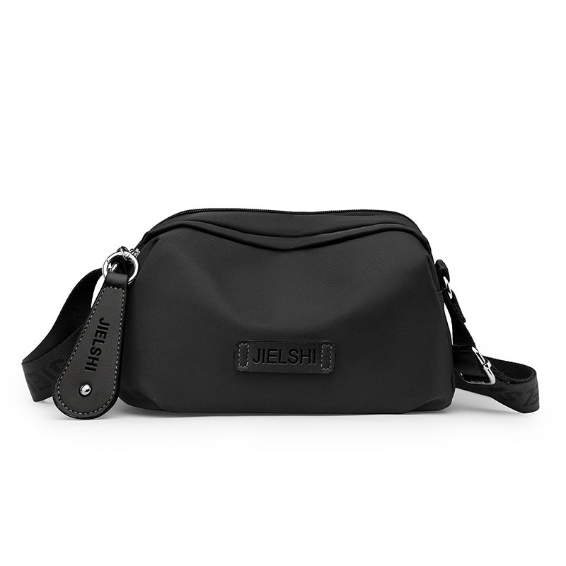 Solid-color Oxford fabric crossbody bag