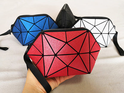 Glow-in-the-dark geometric diamond pattern bag