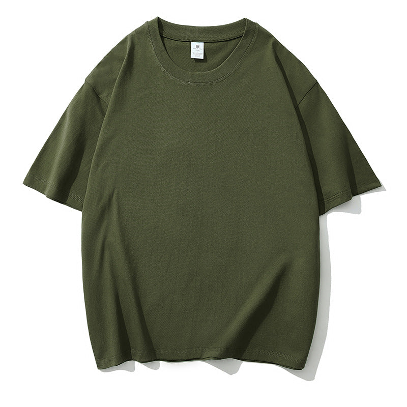 Solid color short-sleeve cotton T-shirt Men