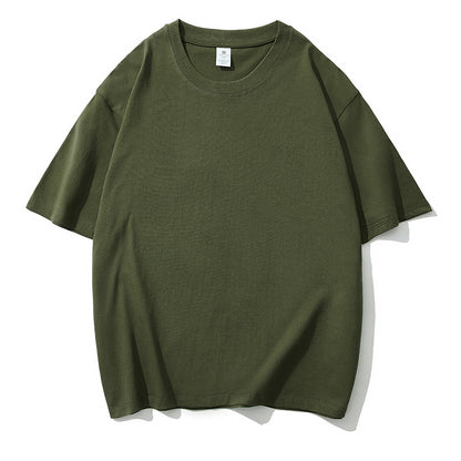 Solid color short-sleeve cotton T-shirt Men