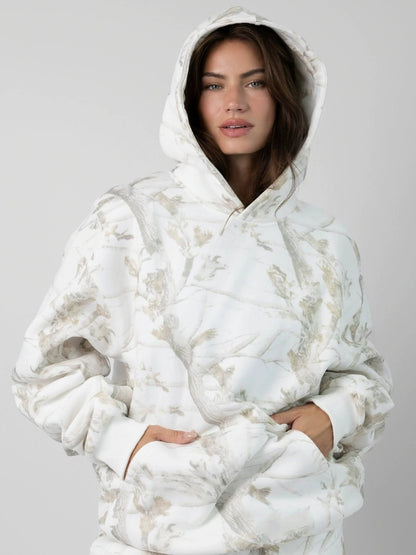 Long-sleeved camouflage tree branch pattern hoodie