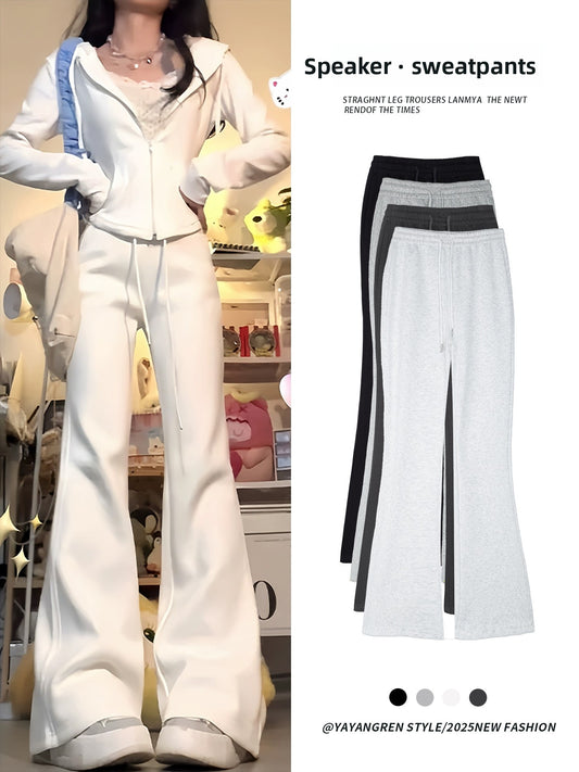 High-Waist Flared Sweatpants