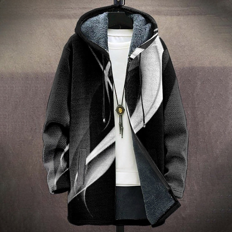 Mens Reversible Hooded Fleece Cardigan