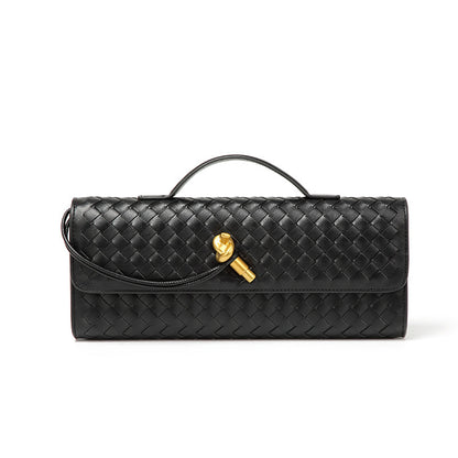 Single-shoulder baguette woven bag