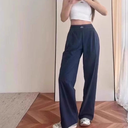 Womens Casual Wide-Leg Knitted Pants