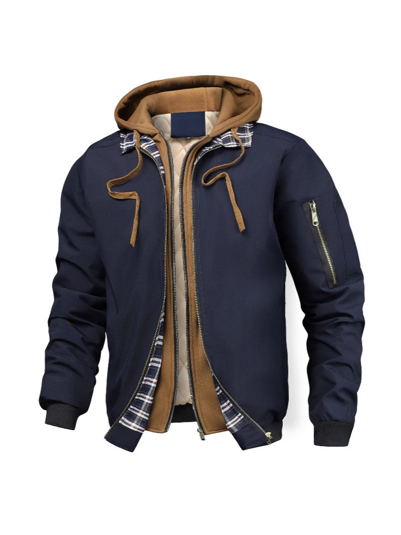 Quilted cotton hoodie