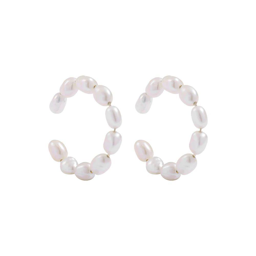 Pearl clip earrings with ear cartilage clips