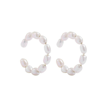 Pearl clip earrings with ear cartilage clips