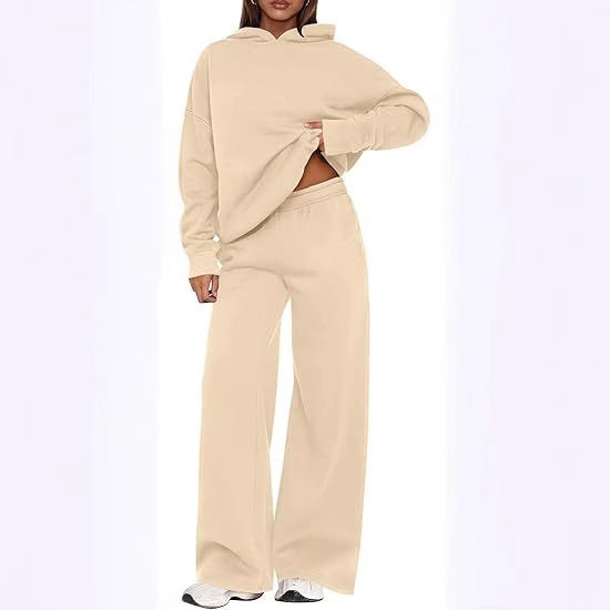 Fleece Lined Hooded Sweatshirt and Sweatpants Set