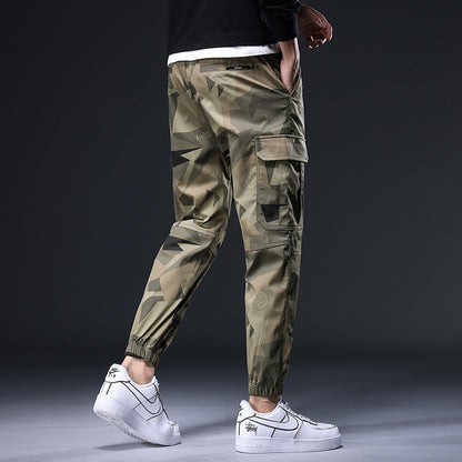 Elastic Waist Camouflage Multi-Pocket Casual Pants