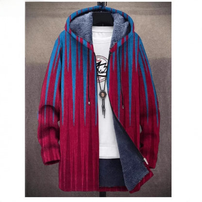 Mens Reversible Hooded Fleece Cardigan