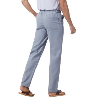 Men's Solid Color Linen Cotton Casual Pants