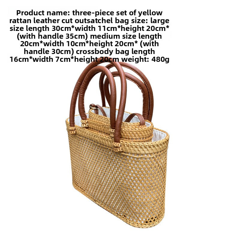 Vintage rattan crossbody bag