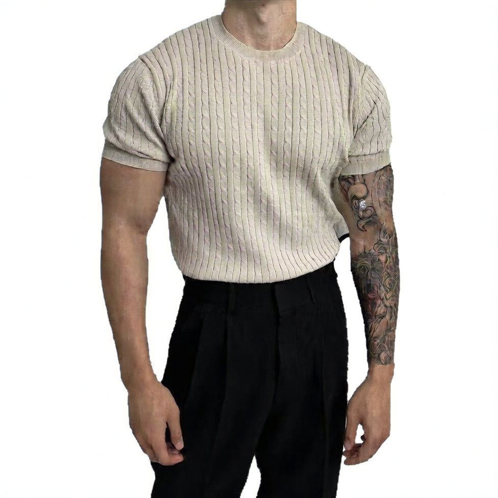 Men's Textured Short Sleeve Knit Shirt
