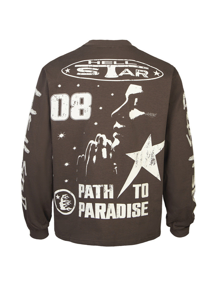 Cotton Letter Print Long Sleeve T-Shirt