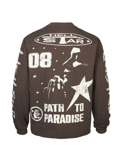 Cotton Letter Print Long Sleeve T-Shirt