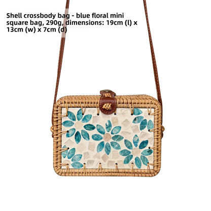 Vintage rattan crossbody bag