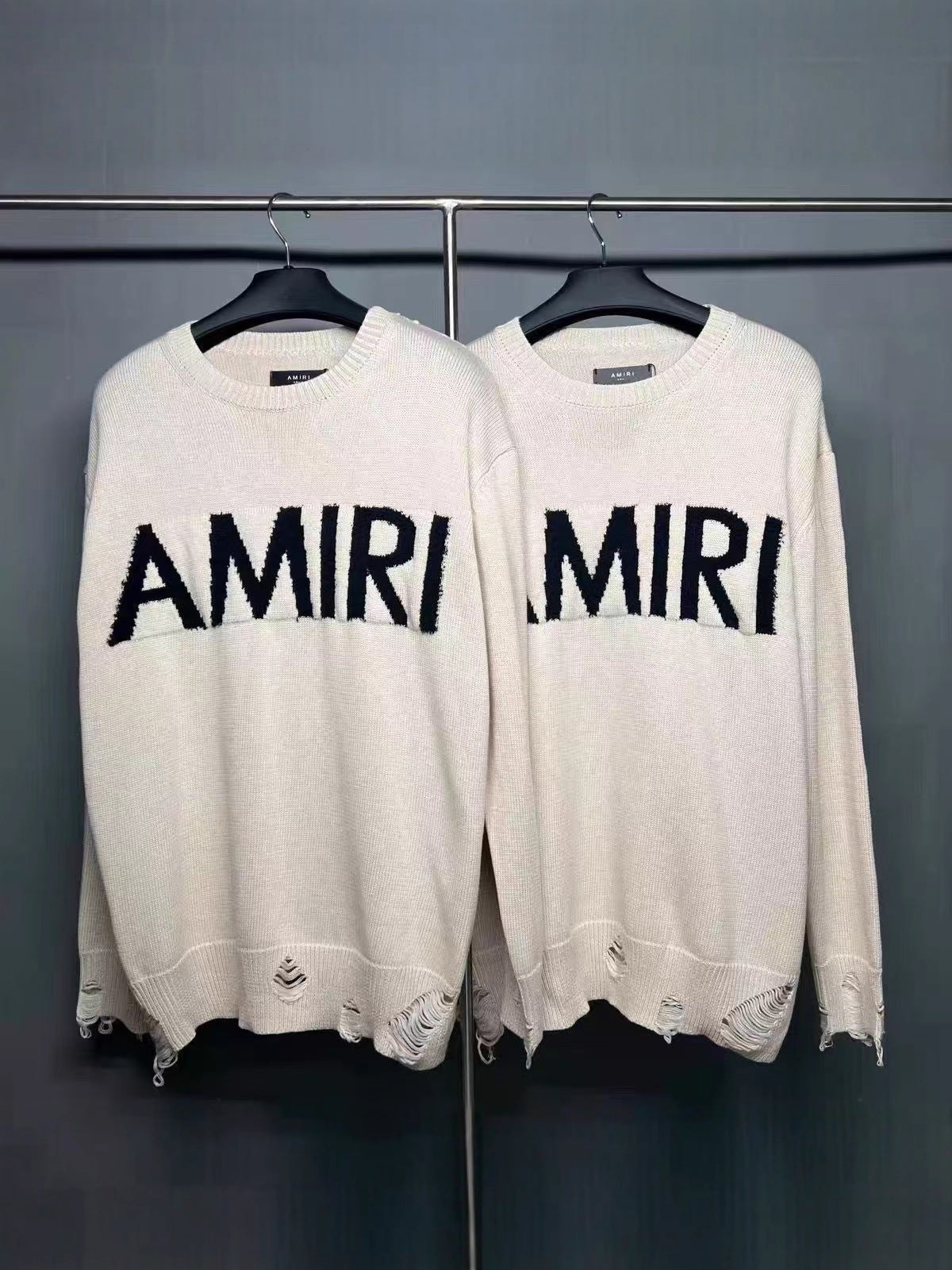 Ami Letter Knit Sweater Pullover