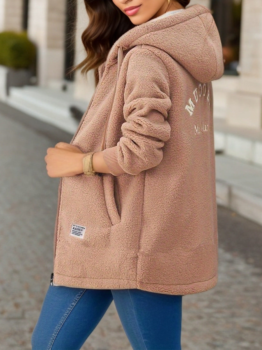 Fleece Lined Embroidered Womens Jacket