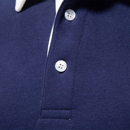 Mens Long Sleeve Polo Collar Sweatshirt