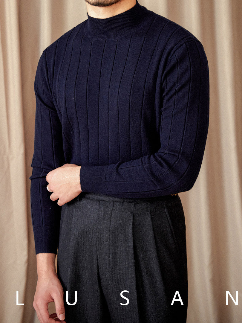 Mens Half Turtleneck Wool Blend Sweater