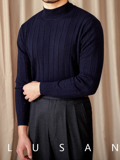Mens Half Turtleneck Wool Blend Sweater