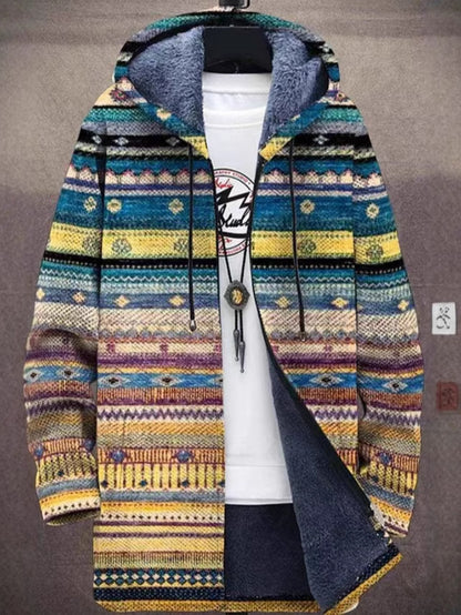 Mens Printed Plush Lined Windproof Jacket