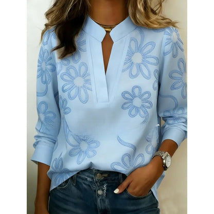 Womens Digital Print Pullover Blouse