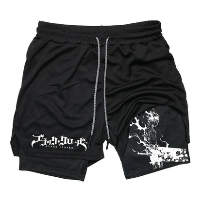 Anime Print Double Layer Casual Shorts