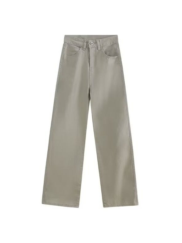 High-Waisted Straight-Leg Loose Pants