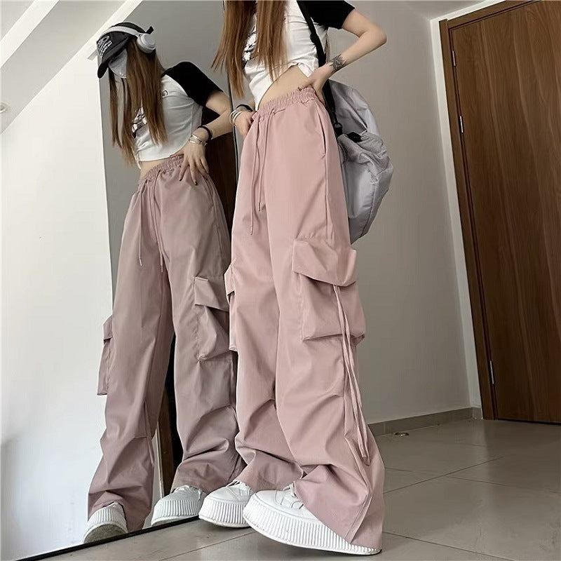 Vintage High Waist Wide Leg Cargo Pants