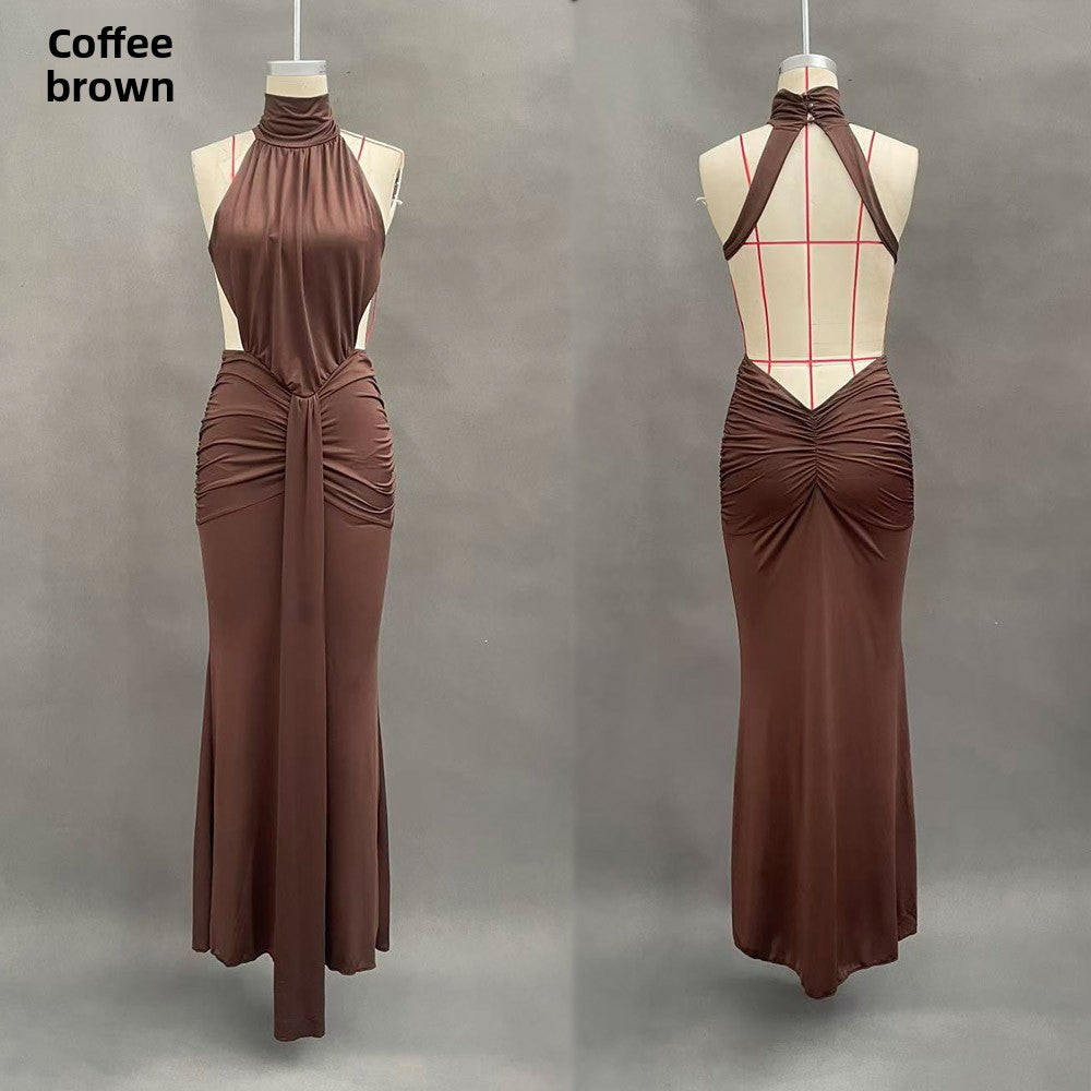 Elegant Halter Neck Long Party Gown