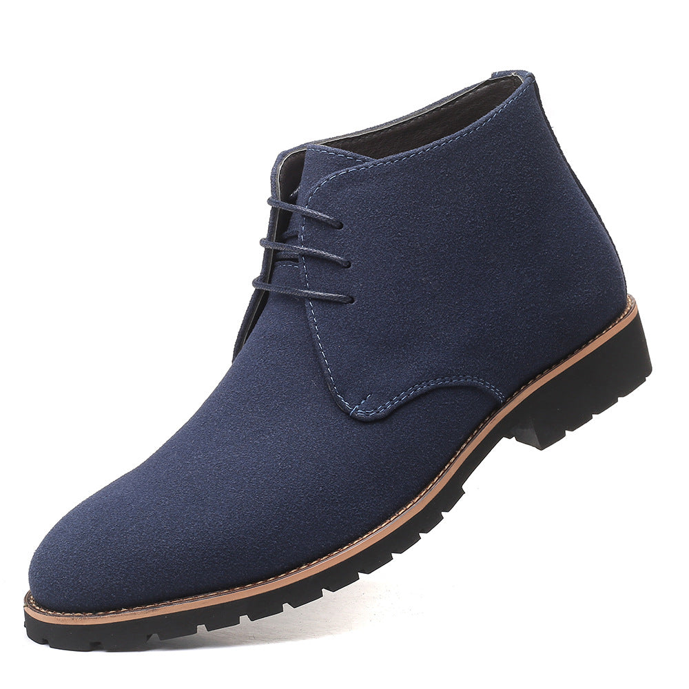 Pointed-toe casual men's leather boots