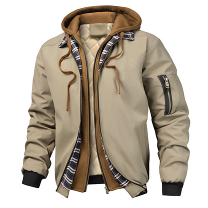 Quilted cotton hoodie
