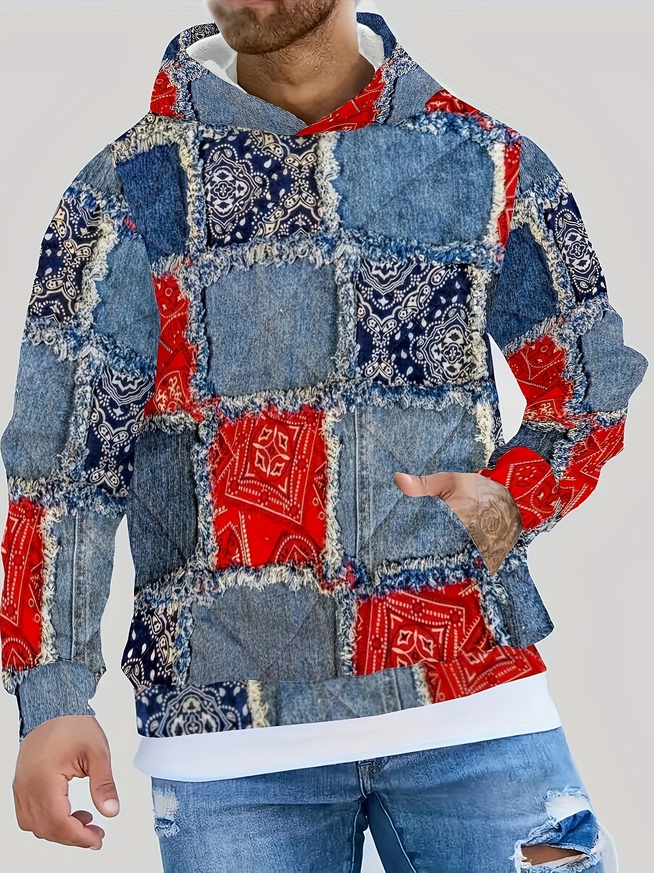 Mens Hooded Pullover Sweatshirt